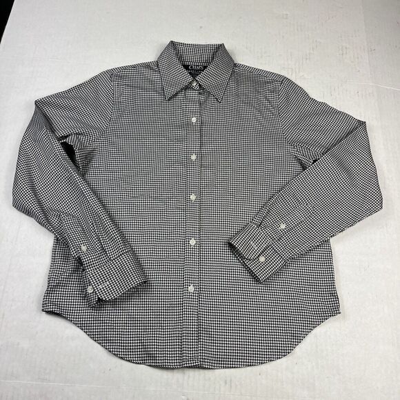 Chaps Womens No Iron Button Down Shirt Plaid Long Sleeve Collared Top PS Petites - Picture 1 of 10